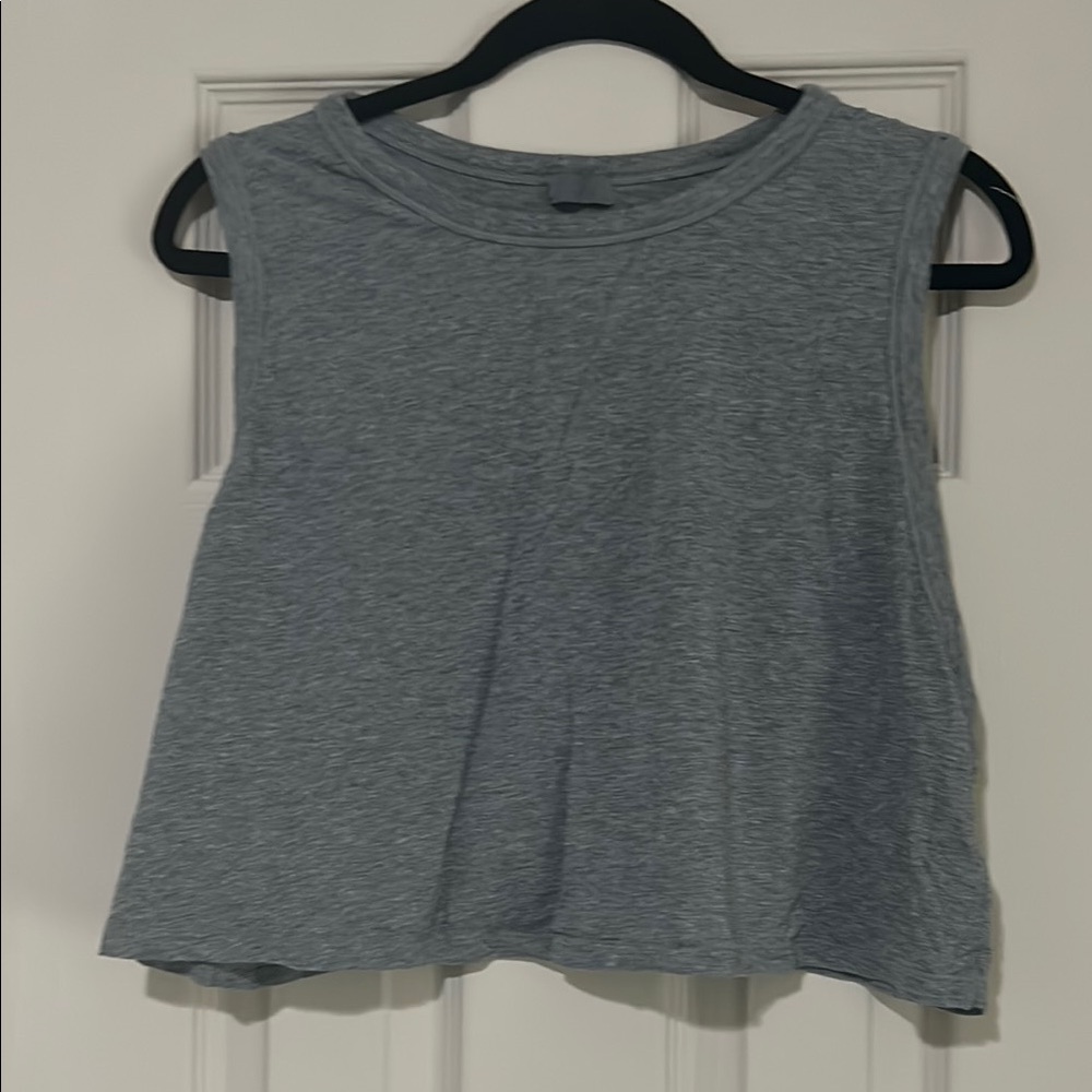 SKIMS Gray Boxy Crop Muscle Tee